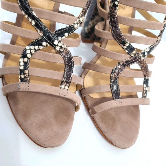 SCHUTZ Kaye Reptile Snakeskin Heel Sandals - Picture 5 of 16